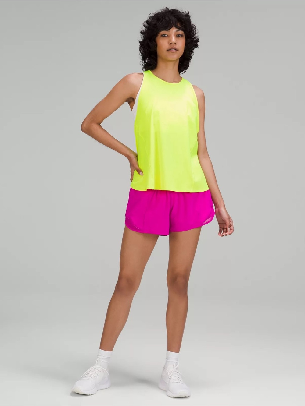Lululemon Lightweight Stretch Running Tank Top - EUC - Sz 12 - Highlight Yellow - Picture 2 of 7